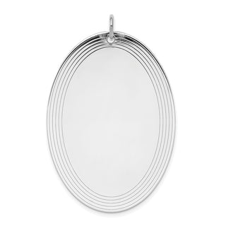 Sterling Silver Engravable Oval Polished Front/Satin Back Disc Charm QM488/35