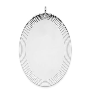 Sterling Silver Engravable Oval Polished Front/Satin Back Disc Charm QM488/35