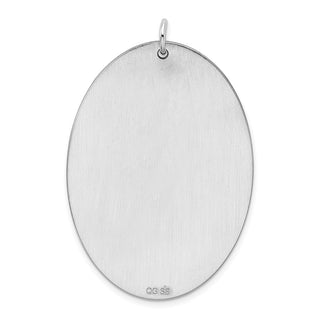 Sterling Silver Engravable Oval Polished Front/Satin Back Disc Charm QM489/35