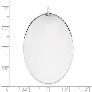 Sterling Silver Engravable Oval Polished Front/Satin Back Disc Charm QM489/35