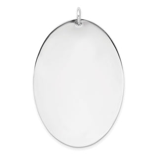 Sterling Silver Engravable Oval Polished Front/Satin Back Disc Charm QM489/35