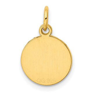 Gold-Plated Sterling Silver Engravable Round Polished Disc Charm QM497G/35