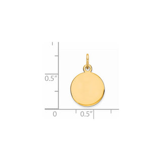 Gold-Plated Sterling Silver Engravable Round Polished Disc Charm QM497G/35