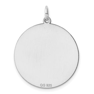 Sterling Engravable Round Polished Front/Satin Back Disc Charm QM498/50