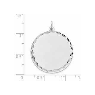 Sterling Engravable Round Polished Front/Satin Back Disc Charm QM498/27