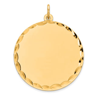 Gold-Plated Sterling Silver Engravable Round Polished Disc Charm QM498G/27