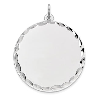 Sterling Engravable Round Polished Front/Satin Back Disc Charm QM498/50