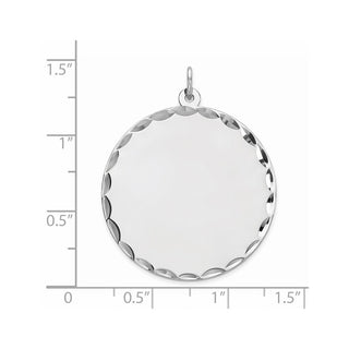 Sterling Engravable Round Polished Front/Satin Back Disc Charm QM499/27