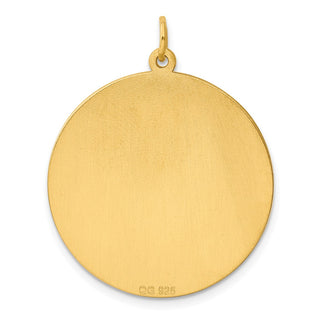 Gold-Plated Sterling Silver Engravable Round Polished Disc Charm QM499G/35