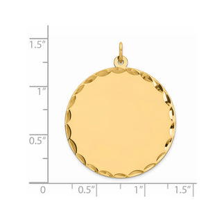 Gold-Plated Sterling Silver Engravable Round Polished Disc Charm QM499G/27