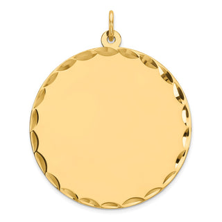 Gold-Plated Sterling Silver Engravable Round Polished Disc Charm QM499G/35