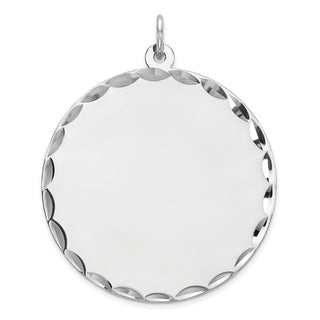 Sterling Engravable Round Polished Front/Satin Back Disc Charm QM499/50