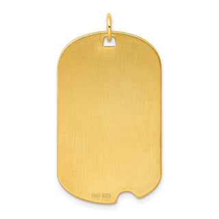 Gold-Plated Sterling Silver Engravable Dog Tag Disc Charm QM500G/27