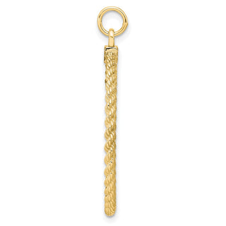 Gold-Plated Sterling Silver Engravable Round w/Rope Polished Disc Charm 502G/18