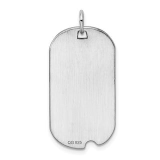 Sterling Engravable Dog Tag Polished Front/Satin Back Disc Charm QM503/35