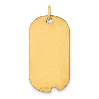 Gold-Plated Sterling Silver Engravable Dog Tag Polished Disc Charm QM503G/18