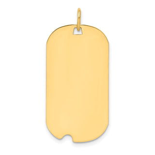 Gold-Plated Sterling Silver Engravable Dog Tag Polished Disc Charm QM503G/35