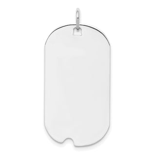 Sterling Engravable Dog Tag Polished Front/Satin Back Disc Charm QM503/35