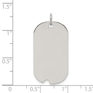 Sterling Engravable Dog Tag Polished Front/Satin Back Disc Charm QM504/35