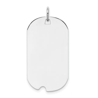 Sterling Engravable Dog Tag Polished Front/Satin Back Disc Charm QM504/35