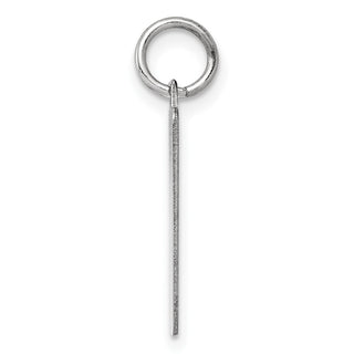 Rhodium-Plated Sterling Engravable Rectangular Satin Back Disc Charm QM505/35