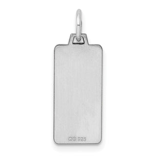 Sterling Silver Engravable Rectangular Polish Front/Satin Back Disc Charm 50750