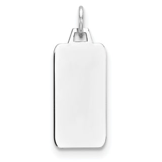 Sterling Silver Engravable Rectangular Polish Front/Satin Back Disc Charm 50750