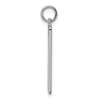 Rhodium-Plated Sterling Engravable Rectangular Satin Back Disc Charm QM508/18