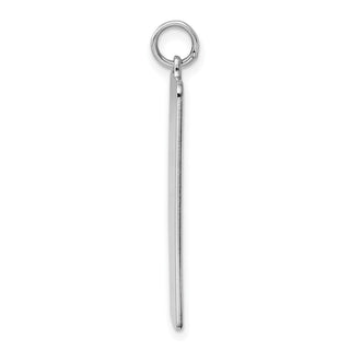 Rhodium-Plated Sterling Engravable Rectangular Satin Back Disc Charm QM509/27