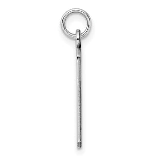 Rhodium-Plated Sterling Engravable Rectangular Satin Back Disc Charm QM510/35