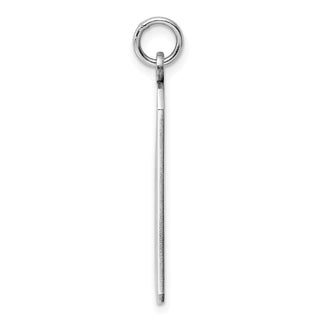 Rhodium-Plated Sterling Engravable Rectangular Satin Back Disc Charm QM511/35