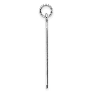 Rhodium-Plated Sterling Engravable Rectangular Satin Back Disc Charm QM512/18