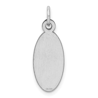 Sterling Engravable Oval Polished Front/Satin Back Disc Charm QM513/35