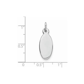 Sterling Engravable Oval Polished Front/Satin Back Disc Charm QM513/27
