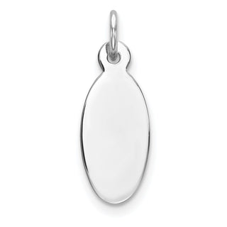 Sterling Engravable Oval Polished Front/Satin Back Disc Charm QM513/27