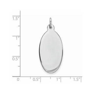 Sterling Engravable Oval Polished Front/Satin Back Disc Charm QM514/35