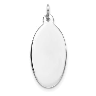 Sterling Engravable Oval Polished Front/Satin Back Disc Charm QM514/35