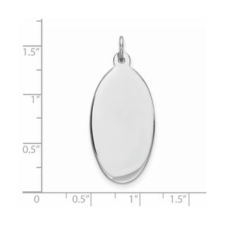 Sterling Engravable Oval Polished Front/Satin Back Disc Charm QM515/27
