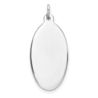 Sterling Engravable Oval Polished Front/Satin Back Disc Charm QM515/35