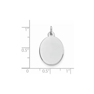 Sterling Engravable Oval Polished Front/Satin Back Disc Charm QM516/35