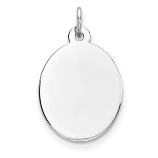 Sterling Engravable Oval Polished Front/Satin Back Disc Charm QM516/27