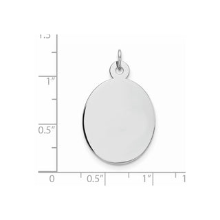 Sterling Engravable Oval Polished Front/Satin Back Disc Charm QM517/35