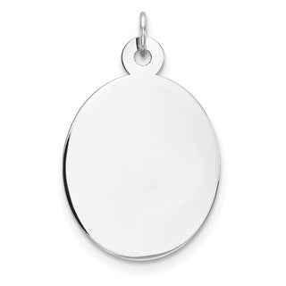 Sterling Engravable Oval Polished Front/Satin Back Disc Charm QM517/35