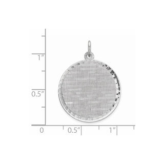 Sterling Engravable Round Patterned Satin Back Disc Charm QM518/18