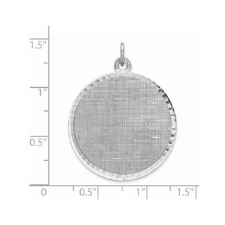 Sterling Engravable Round Patterned Satin Back Disc Charm QM519/18