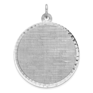 Sterling Engravable Round Patterned Satin Back Disc Charm QM519/18