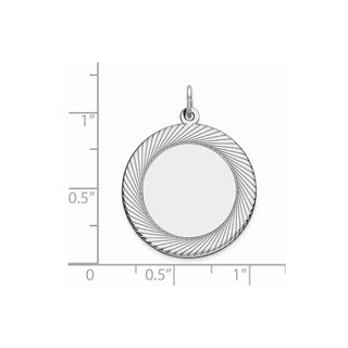 Sterling Engravable Round Polished Front/Satin Back Disc Charm QM520/27