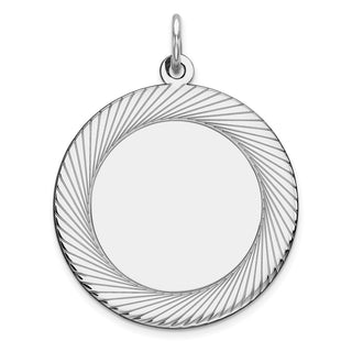 Sterling Engravable Round Polished Front/Satin Back Disc Charm QM520/27