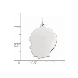 Sterling Engravable Boy Polished Front/Satin Back Disc Charm QM521/50