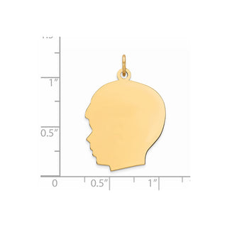 Gold-Plated Sterling Silver Engravable Boy Polished Disc Charm QM521G/50